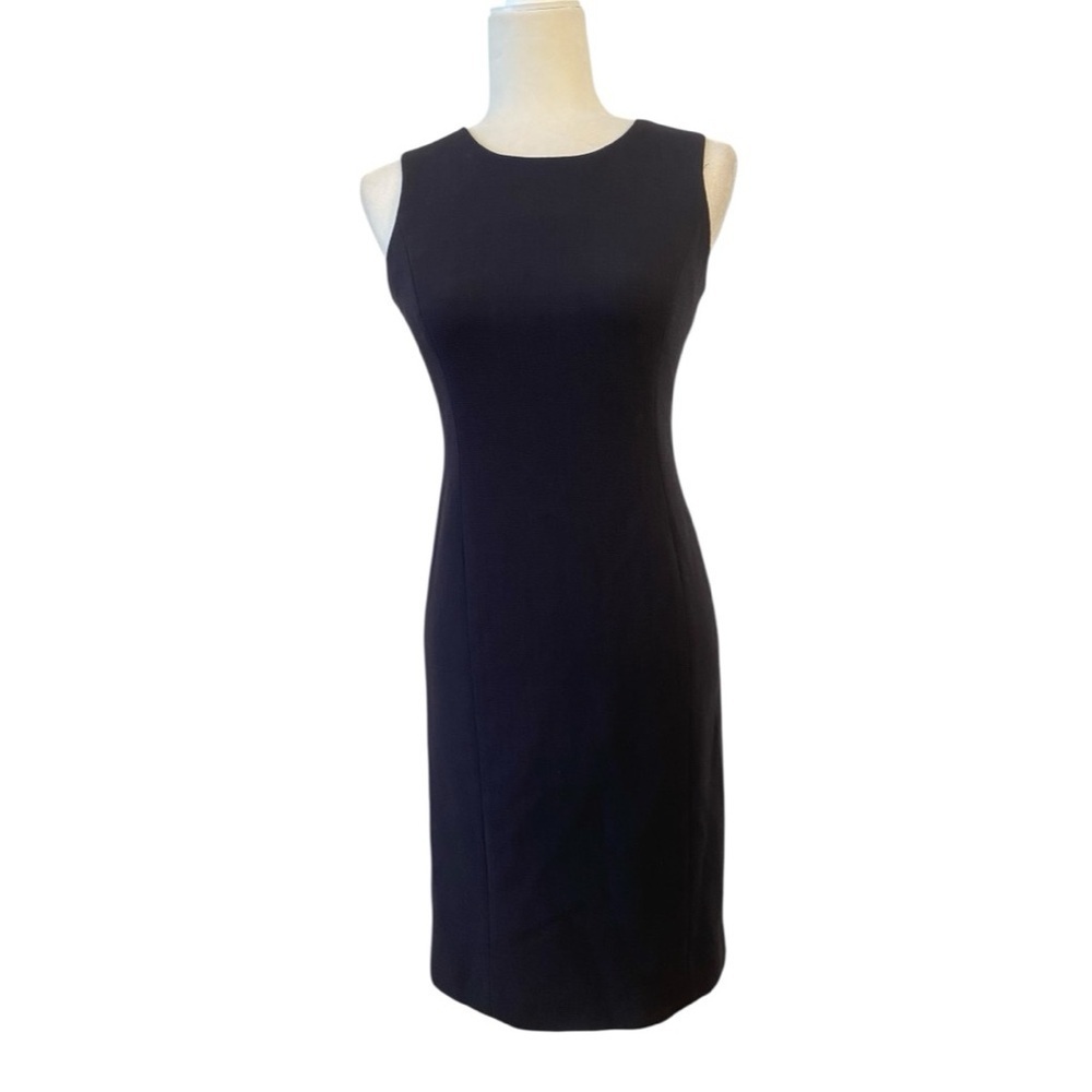 Ann Mashburn Womens Navy Blue Fitted Sheath Dress